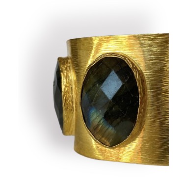 Bracciale in ottone con labradorite...