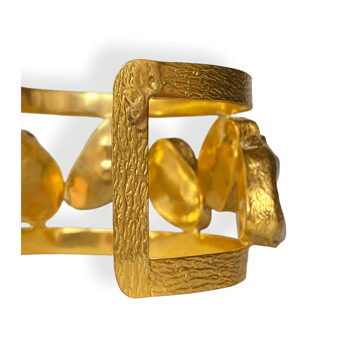 LES POULETTES BIJOUX Bracciale Collegamento Piuma - Ottone Argentato Con Perle Sfaccettate - Gioiello Artigianale