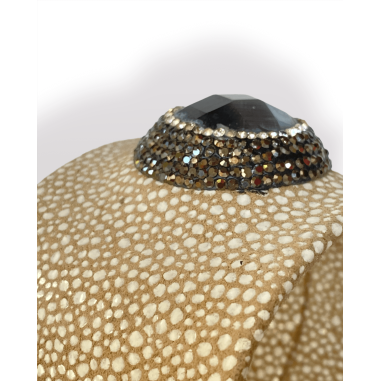 Bracciale in pelle con pietra occhio...