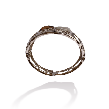 Bracciale argentato con pietre