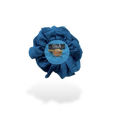 Spilla floreale ottanio