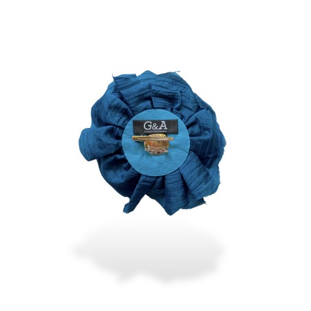 Spilla floreale ottanio