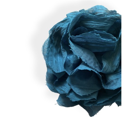 Spilla floreale ottanio