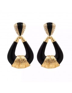 Orecchini smaltati neri con...