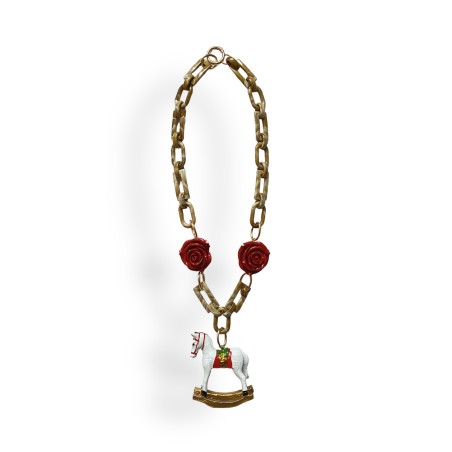 Collana con cavalluccio a dondolo