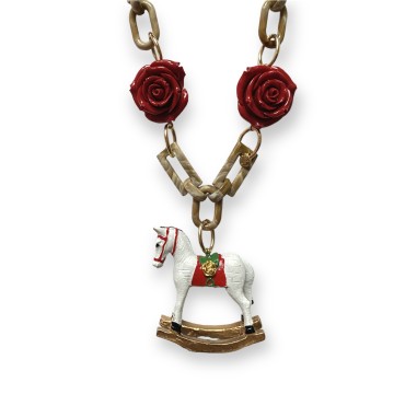 Collana con cavalluccio a dondolo