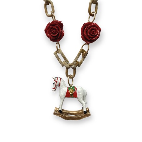 Collana con cavalluccio a dondolo