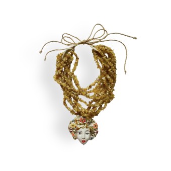 Collana multifilo con testa...