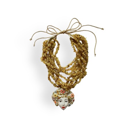 Collana multifilo con testa di moro