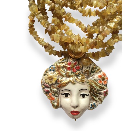 Collana multifilo con testa di moro