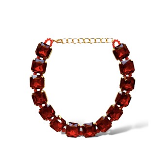 Collana con cristalli rossi
