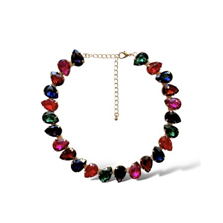 Collana con cristalli multicolore