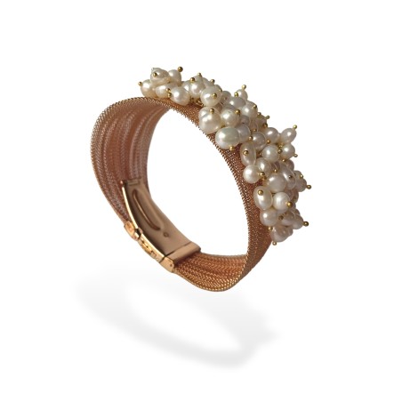 Bracciale oro rosa con perle