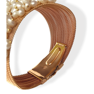 Bracciale oro rosa con perle