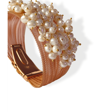 Bracciale oro rosa con perle