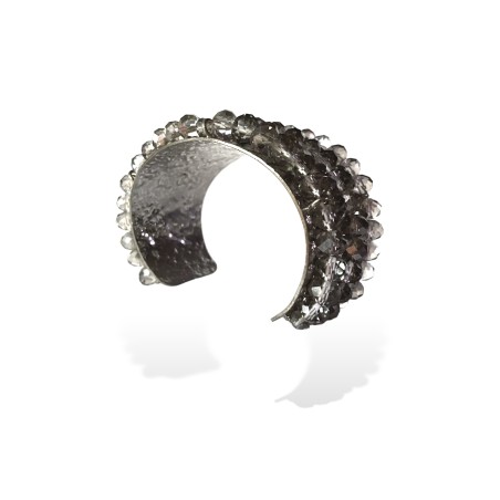 Bracciale argento con mezzicristalli fumè