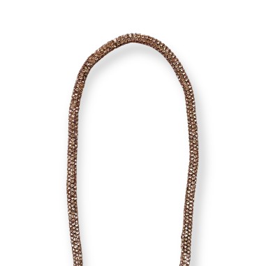 Collana lunga con piuma oro rosa