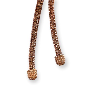 Collana lunga con piuma oro rosa