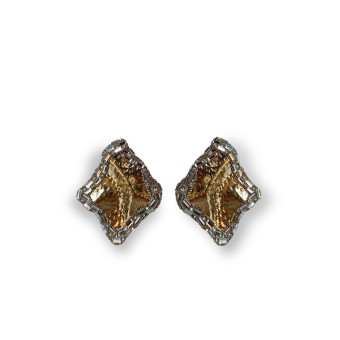 Orecchini foglia dorata con...