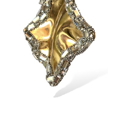 Orecchini foglia dorata con cristalli