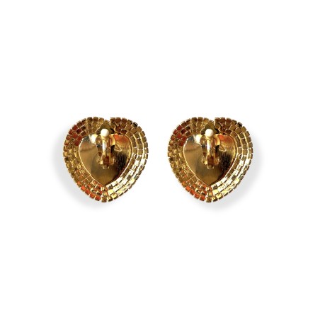 Orecchino a cuore con cristalli oro