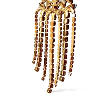 Orecchini rossi a cascata con cristalli