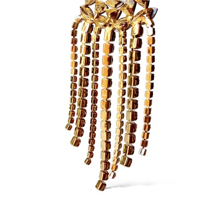 Orecchini rossi a cascata con cristalli