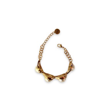 Bracciale semirigido oro con perle