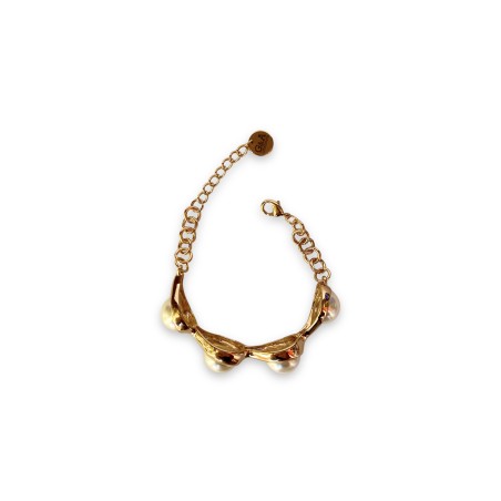 Bracciale semirigido oro con perle