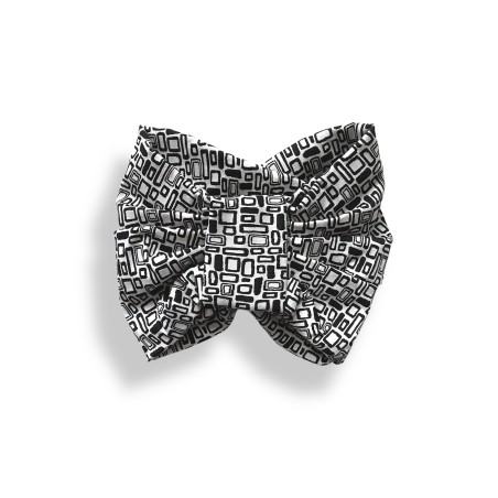 Turbante a fantasia bianco e nero