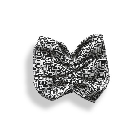 Turbante a fantasia bianco e nero