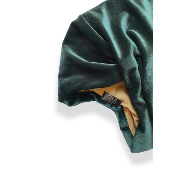 Turbante in velluto verde pino 2