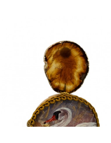 Orecchini tamburi con cigno