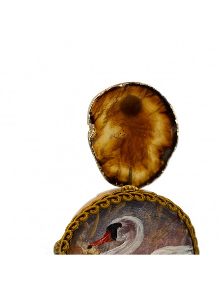 Orecchini tamburi con cigno