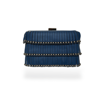 Clutch blu con nappine e...