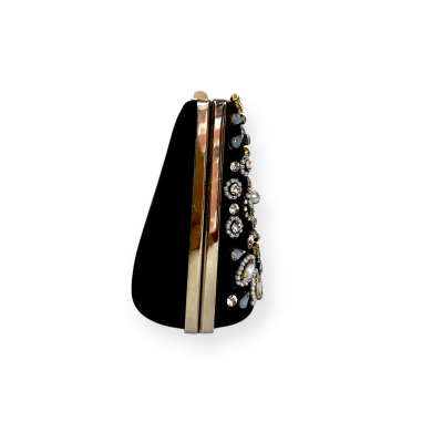 Clutch nera gioiello con cristalli...