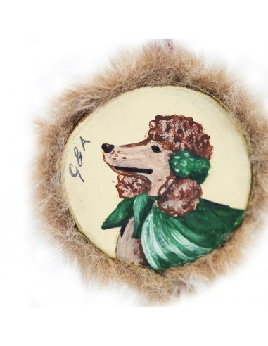 Orecchini tamburi con donna e cagnolino