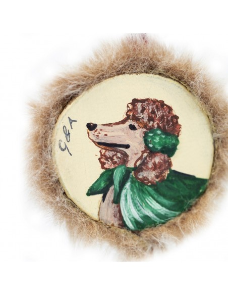 Orecchini tamburi con donna e cagnolino