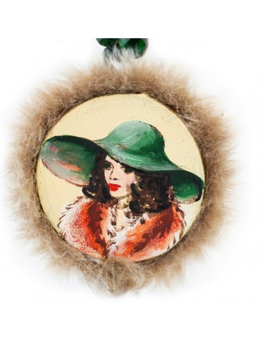 Orecchini tamburi con donna e cagnolino