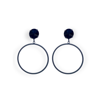 Orecchini a cerchio blu notte