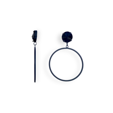 Orecchini a cerchio blu notte