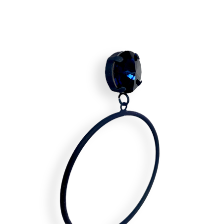 Orecchini a cerchio blu notte