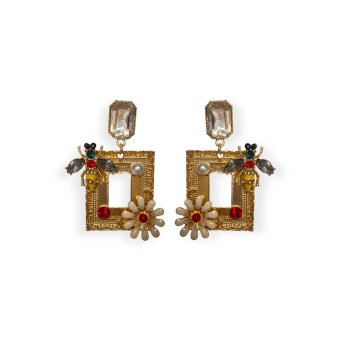 Orecchini dorati con ape