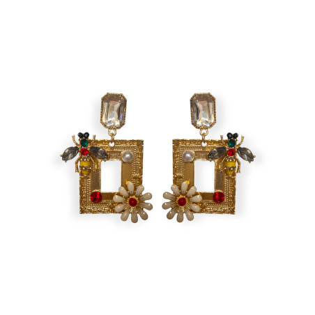 Orecchini dorati con ape