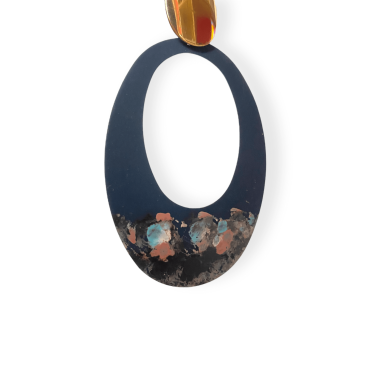Orecchini opachi blu e oro