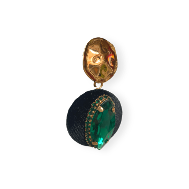 Orecchini in velluto nero con cristallo